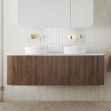 Nomad 1500mm Walnut Wall Hung Double Vanity